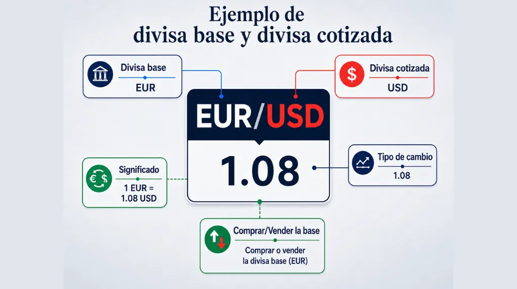 Imagen 1: Ejemplo de divisa base y divisa cotizada – Vantage Markets