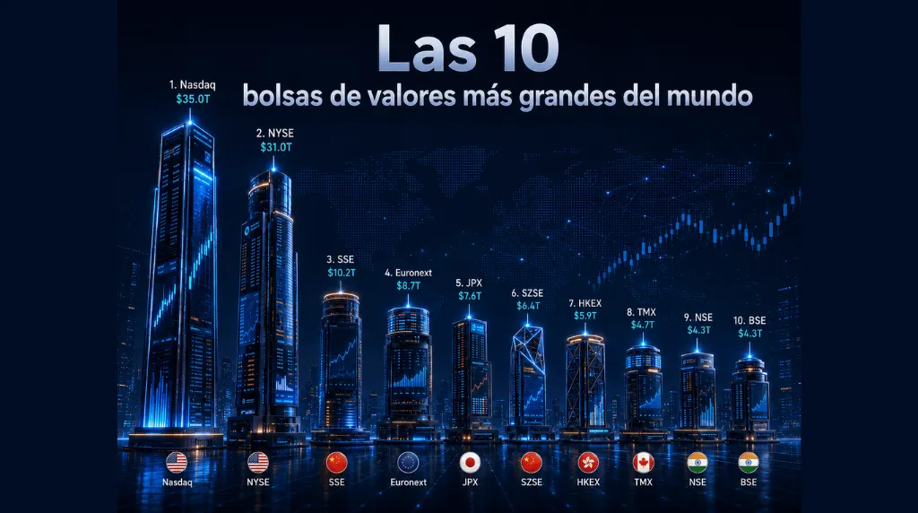 Imagen 1 Las 10 mayores bolsas de valores del mundo por capitalización bursátil Vantage Markets