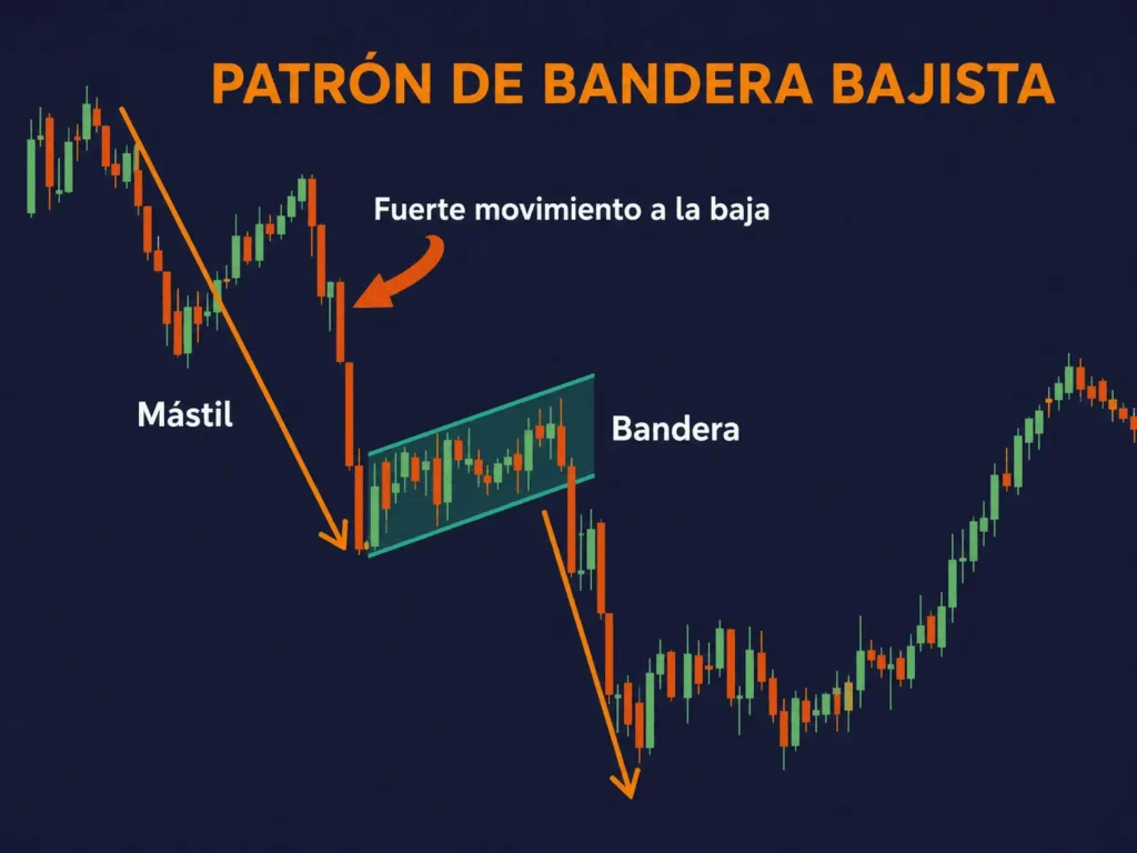 Patrón de bandera bajista Vantage Markets