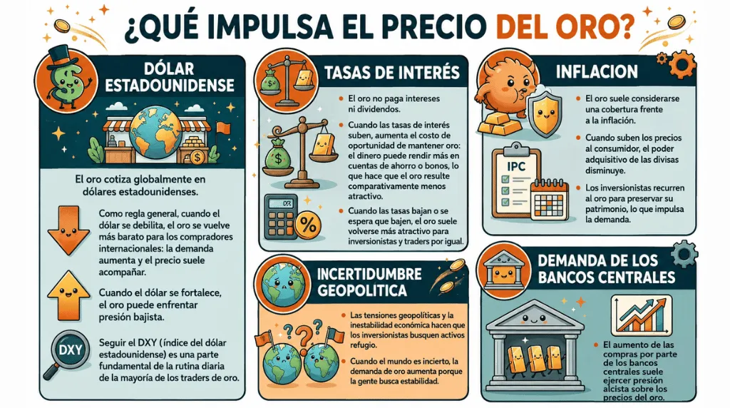 Qué impulsa el precio del oro Vantage Markets