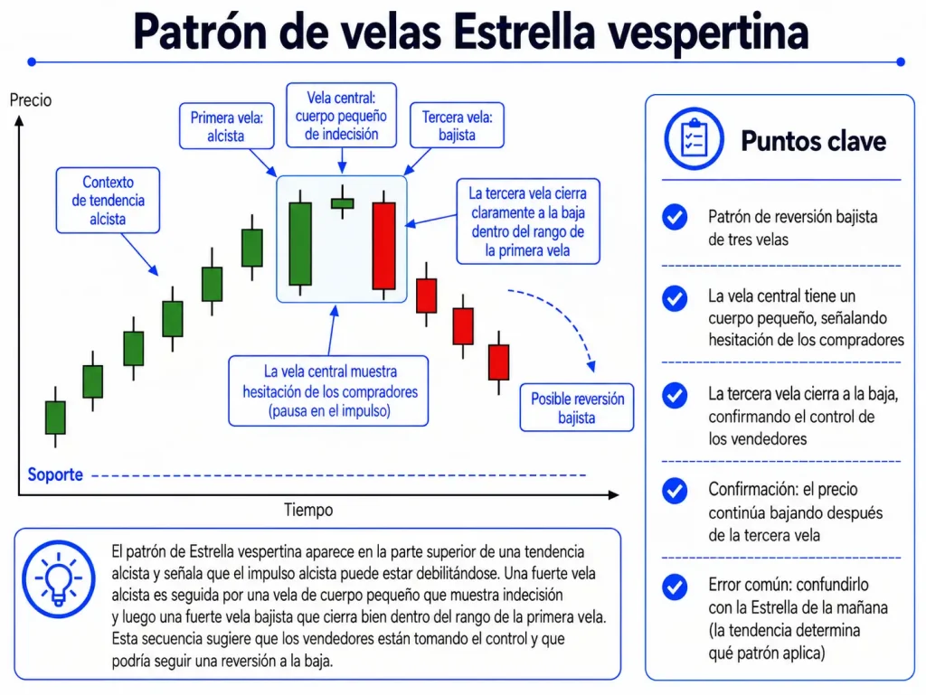 Patrón Estrella de la Tarde Vantage Markets