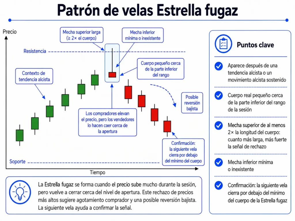Patrón Estrella Fugaz Vantage Markets