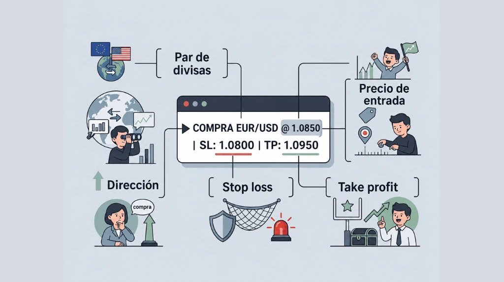 Figura 1: Ejemplo de una señal de trading en forex