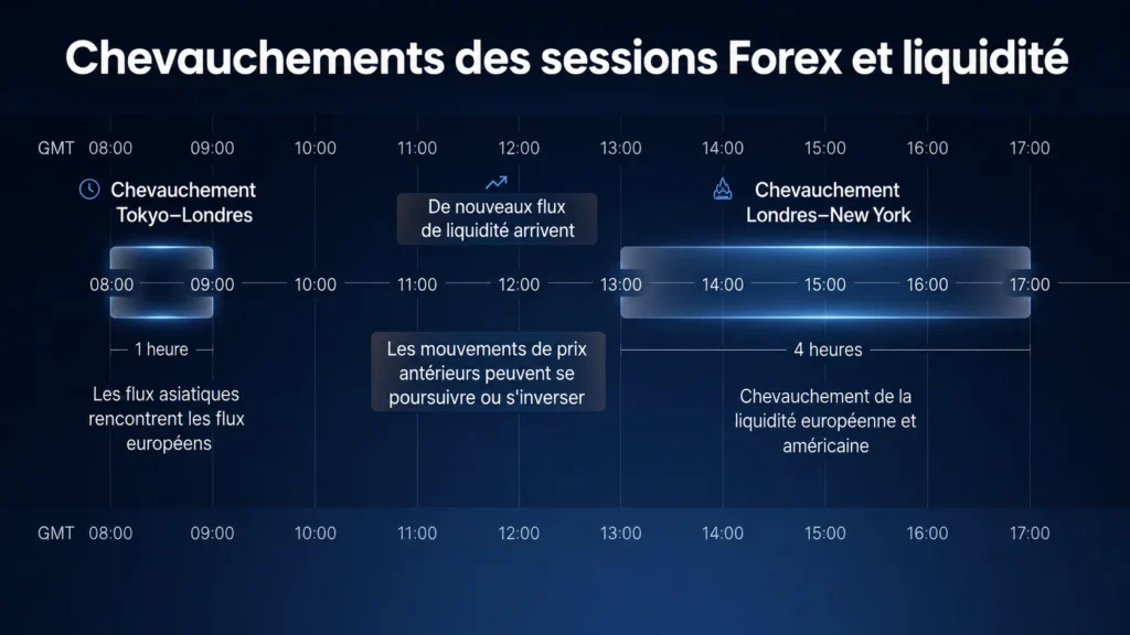 Chevauchements des sessions Forex et liquidité Vantage Markets