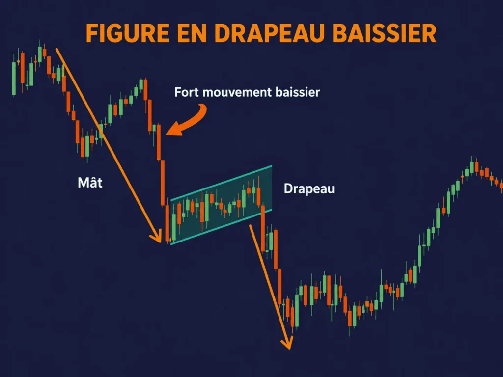 Figure de drapeau baissier Vantage Markets