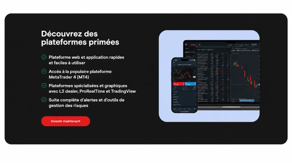 Capture d'écran de la plateforme de trading IG, parmi les meilleures plateformes de day trading