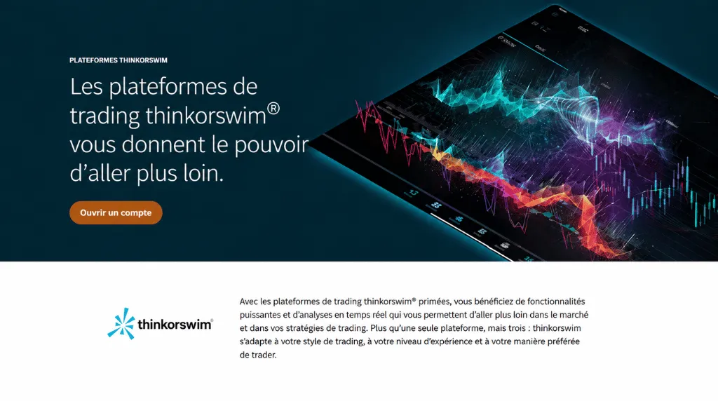 Capture d'écran de la plateforme de trading thinkorswim, parmi les meilleures plateformes de day trading