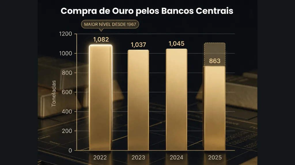 Compra de ouro pelos bancos centrais
