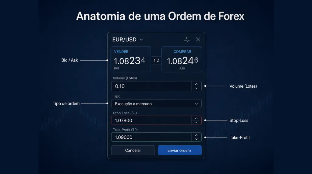 Imagem 1 Anatomia de um ticket de ordem de Forex Vantage Markets