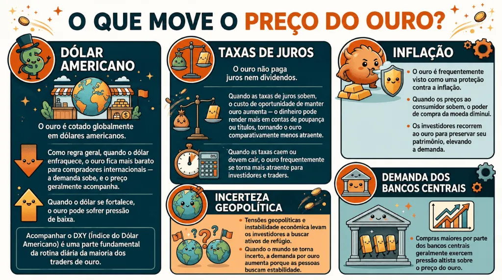 O que impulsiona o preço do ouro Vantage Markets