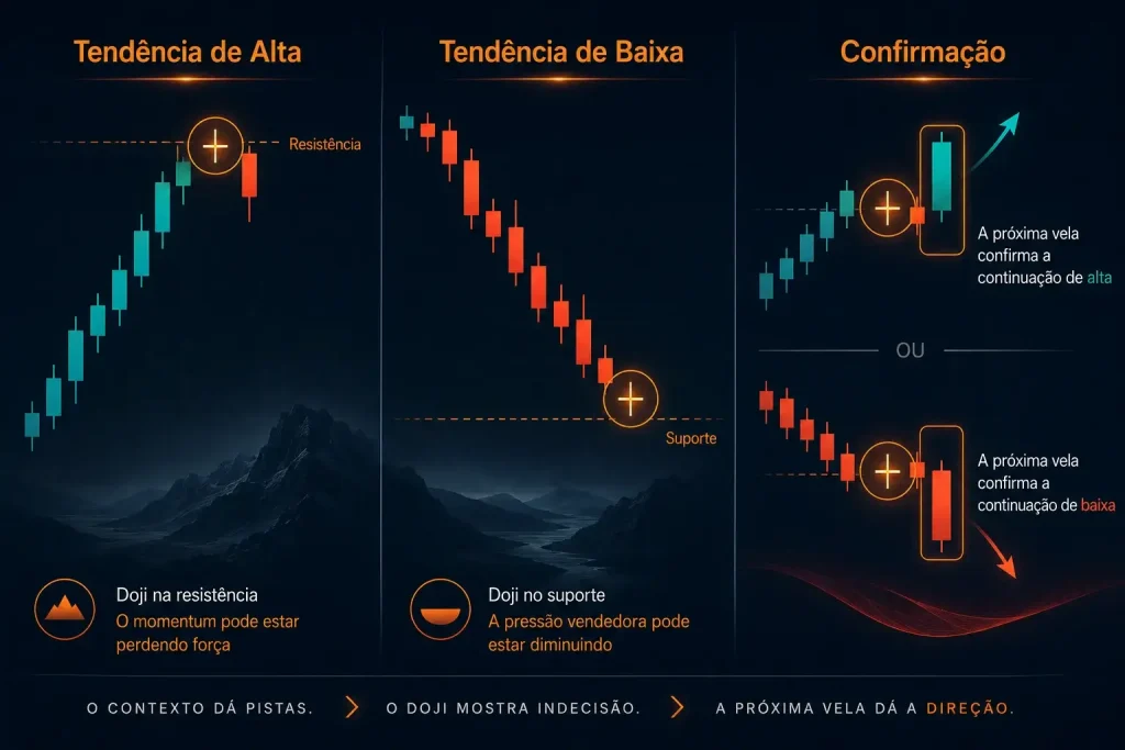 como ler o contexto do doji