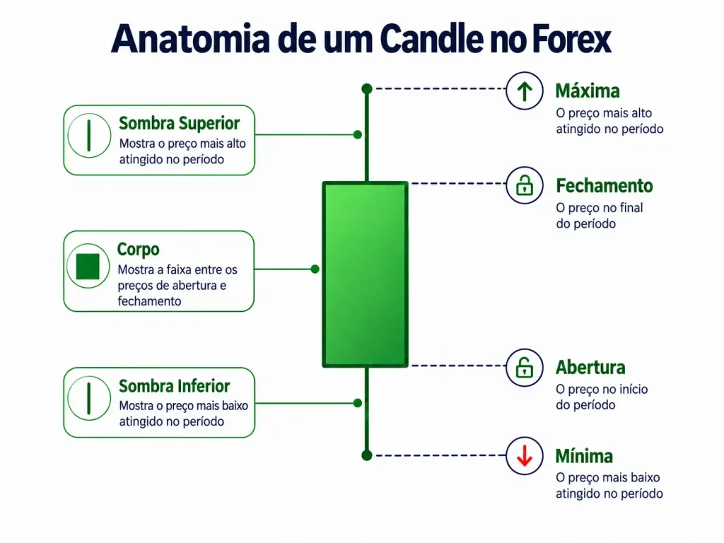 Estrutura de um candlestick Vantage Markets
