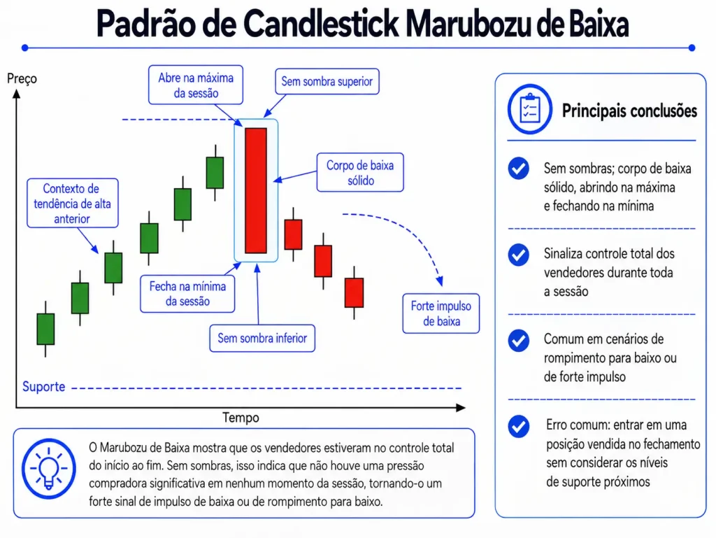 Padrão de Marubozu de Baixa Vantage Markets